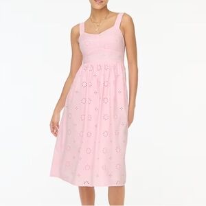 Pink Sleeveless Eyelet Dress